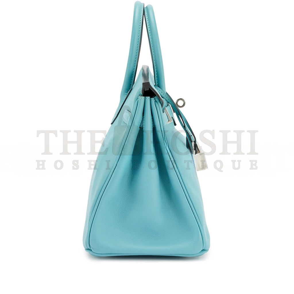 H**me5 BIRKIN 25 SWIFT LEATHER MACAROON BLUE LINING 3Q PINK SILVER BUCKLE H049362CK15 (25*20*13cm) Master Quality